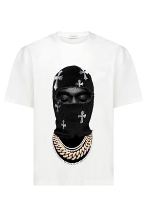 T-shirt in cotone bianco con stampa Mask Crosses IH NOM UH NIT | NUS26217081